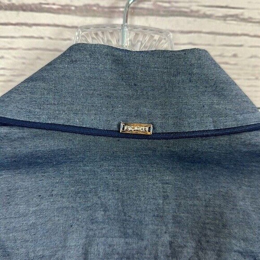 St John Top Shirt Womens 8 Blue Chambray‎ Denim Western Casual Button Capsule - Picture 4 of 10